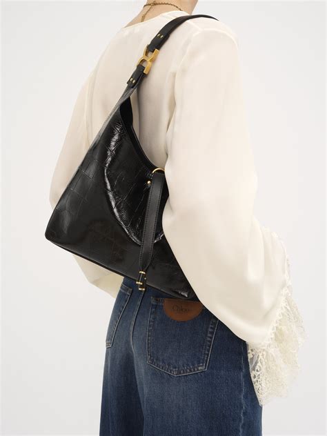 chloe croc bag|Small Marcie hobo bag in croco.